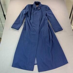 Vintage Pendleton Coat Womens 10 Blue 100% Wool Long Maxi Overcoat Made USA